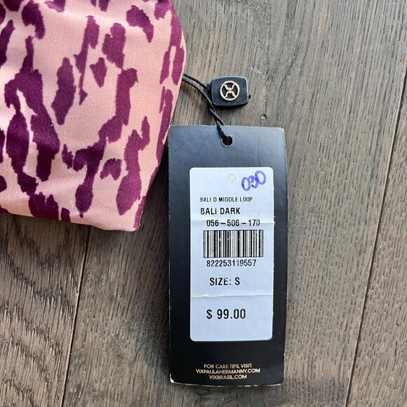 ViX Swimwear Bali Middle Loop Bikini Top Burgundy Leopard Print NWT Size S - Picture 4 of 8